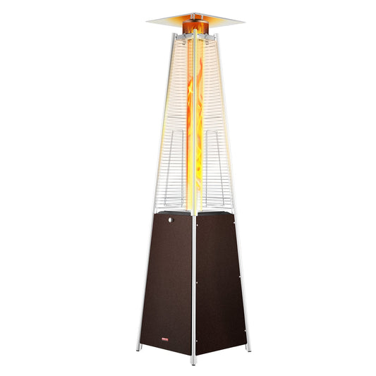VEVOR Patio Heater for Outdoor Use, 48000BTU Pyramid Propane Heater w/Wheels, Quartz Glass Tube Outdoor Patio Flame Heater for Patio, Party, Backyard, Garden, Decoration, Hammered Bronze - GDSBWJRQQTS4FHD49V9 - view 1