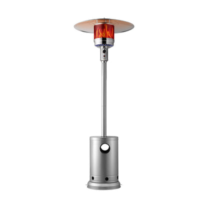 VEVOR Patio Heater for Outdoor Use, 50000BTU Propane Heater Tall Hammered With Round Table Design, Metal Burner and Wheels, Fixed Outdoor Patio Flame Heater for Patio, Party, Backyard, Garden, Silver - GDSBWJRQSX505G4MTV0 - view 1