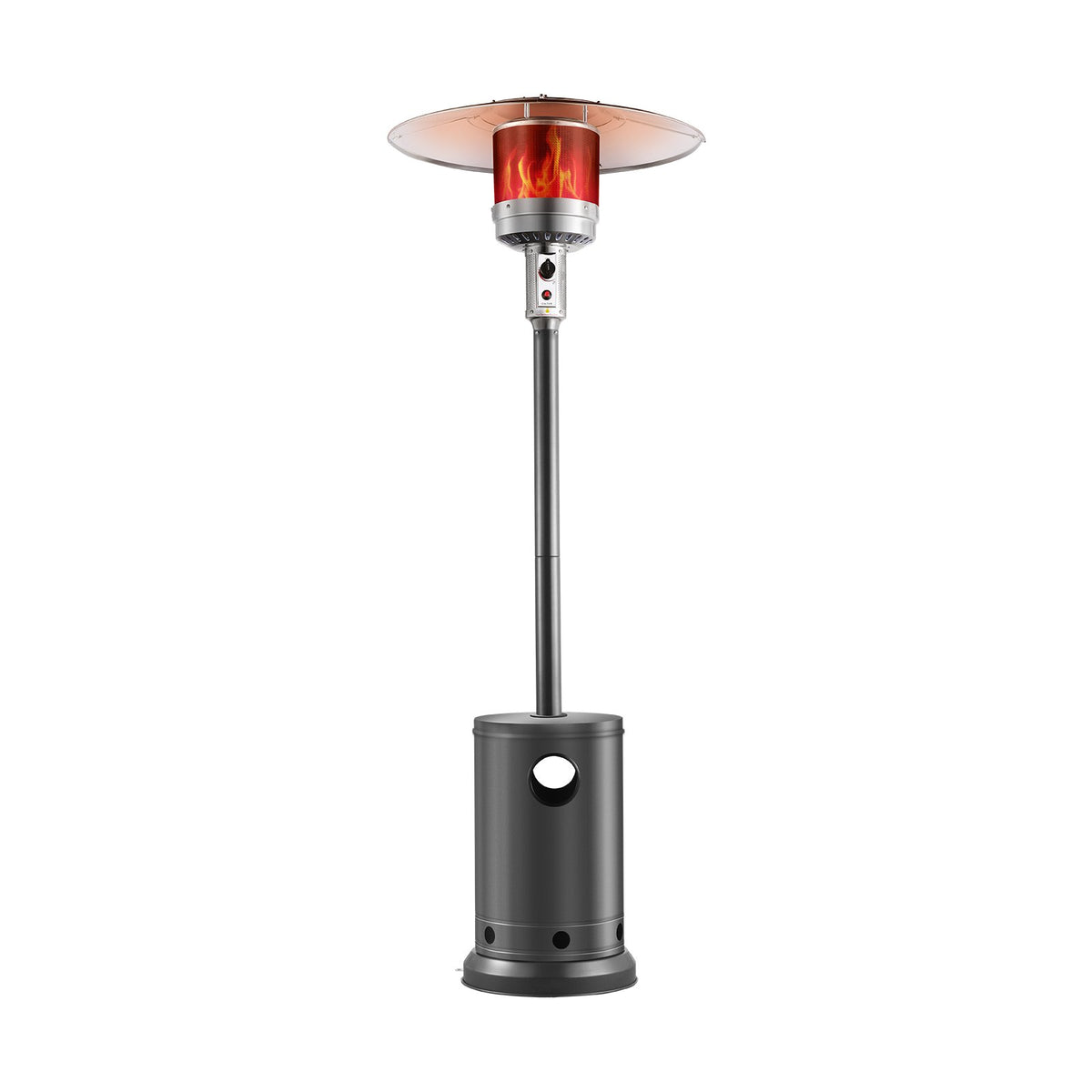 VEVOR Patio Heater for Outdoor Use, 50000BTU Propane Heater Tall Hammered With Round Table Design, Metal Burner and Wheels, Outdoor Patio Flame Heater for Patio, Party, Backyard, Garden, Silver Gray - GDSBWJRQSX50QS1BKV0 - view 1