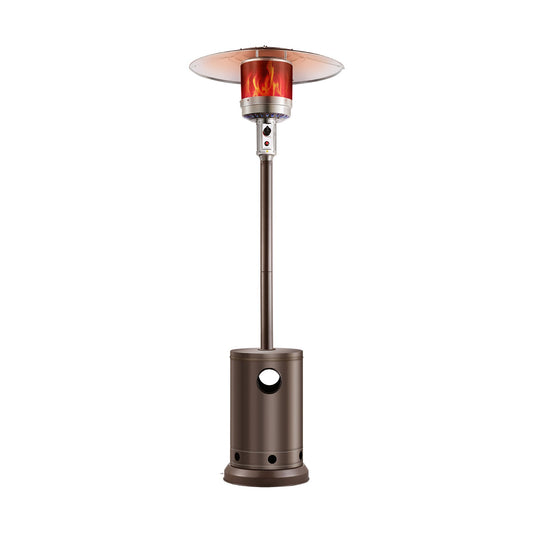 VEVOR Patio Heater for Outdoor Use, 50000BTU Propane Heater Tall Hammered With Round Table Design, Metal Burner and Wheels, Fixed Outdoor Patio Flame Heater for Patio, Party, Backyard, Garden, Bronze - GDSBWJRQSX50Z1FBVV0 - view 1