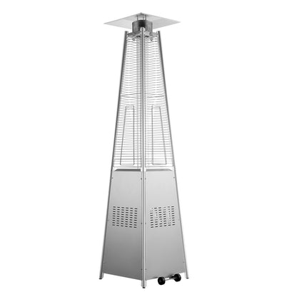 VEVOR Patio Heater for Outdoor Use, 48000BTU Pyramid Propane Heater w/Wheels, Quartz Glass Tube Outdoor Patio Flame Heater for Patio, Party, Backyard, Garden, Decoration, Silver - GDSBWJRQYS48VVIM3V9 - view 10