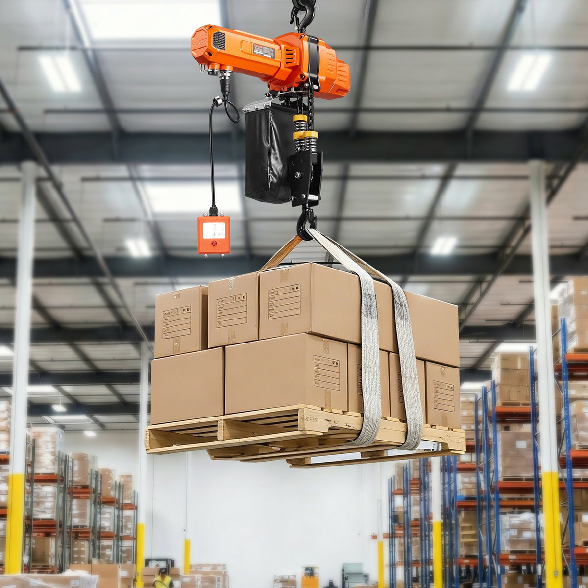 VEVOR 2200 lbs Electric Chain Hoist, 10 ft Lifting Height, 120V Single Phase Overhead Crane with 328 ft Wireless & 8 ft Wired Remote Control, Power Electric Hoist for Factories, Warehouses, Garages - GDSDDHLHLJCK2RMWO001V1 - view 9