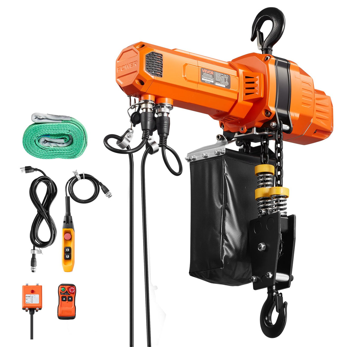 VEVOR 2200 lbs Electric Chain Hoist, 10 ft Lifting Height, 120V Single Phase Overhead Crane with 328 ft Wireless & 8 ft Wired Remote Control, Power Electric Hoist for Factories, Warehouses, Garages - GDSDDHLHLJCK2RMWO001V1 - view 10