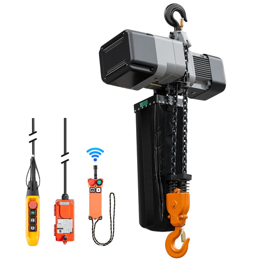VEVOR 6000 lbs Electric Chain Hoist 30 ft Lift Three-Phase Overhead Crane, Double G100 Chain with 328 ft Wireless & 27 ft Wired Remote Control, 208-240V/440-480V, for Factories, Warehouses, Garages - GDSDDHLHLJCK4ECGG003V8 - view 1
