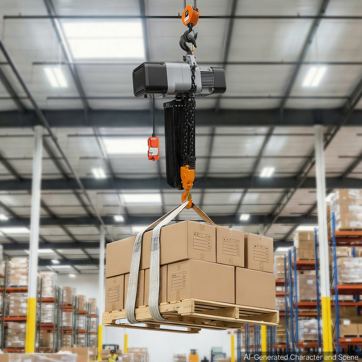 VEVOR 6000 lbs Electric Chain Hoist 30 ft Lift Three-Phase Overhead Crane, Double G100 Chain with 328 ft Wireless & 27 ft Wired Remote Control, 208-240V/440-480V, for Factories, Warehouses, Garages - GDSDDHLHLJCK4ECGG003V8 - view 9