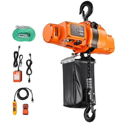 VEVOR 1100 lbs Electric Chain Hoist, 20 ft Lifting Height, 120V Single Phase Overhead Crane with 328 ft Wireless & 15 ft Wired Remote Control, Power Electric Hoist for Factories, Warehouses, Garages - GDSDDHLHLJCKCHUKB001V1 - view 10