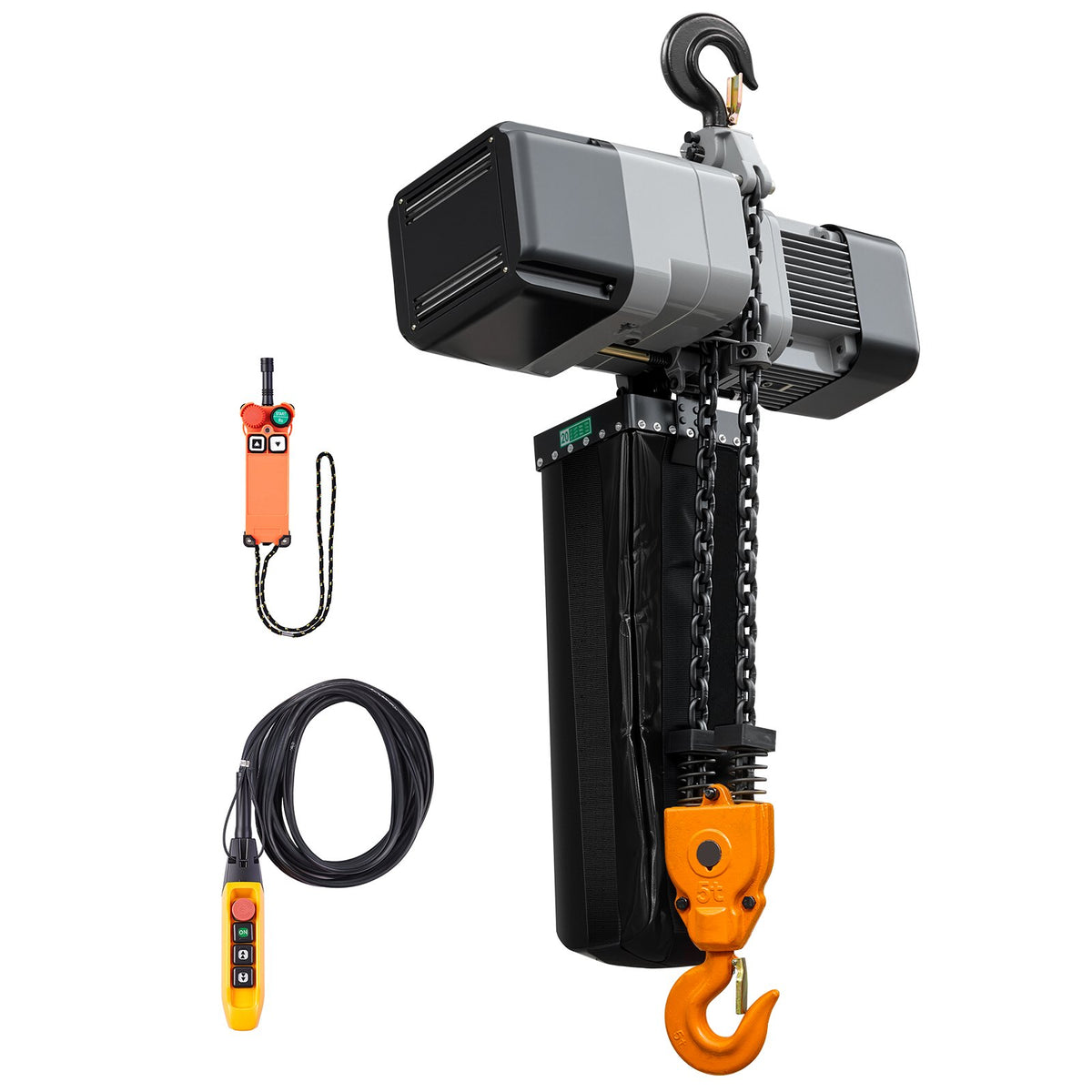 VEVOR 11000 lbs Electric Chain Hoist 30 ft Lift Three-Phase Overhead Crane, Double G100 Chain with 328 ft Wireless & 27 ft Wired Remote Control, 208-240V/440-480V, for Factories, Warehouses, Garages - GDSDDHLHLJCKJBHTU003V8 - view 10
