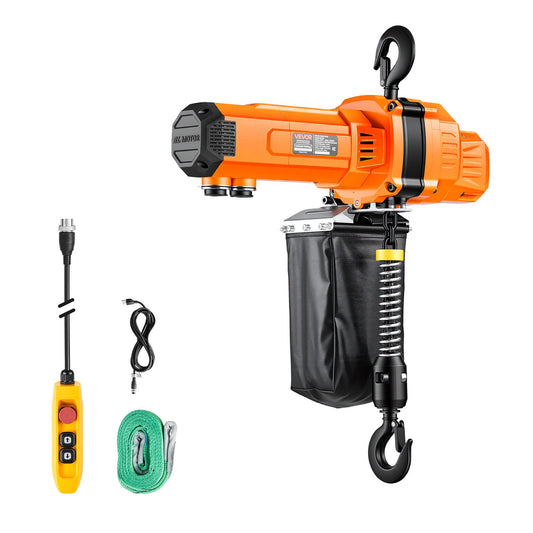 VEVOR 2200 lbs Electric Chain Hoist, 10 ft Lifting Height, 120V Single Phase Overhead Crane with 10 ft Wired Remote Control, G100 Chain Electric Lift Hoist for Factories, Warehouses, Garages - GDSDDHLHLJCKME748001V1 - view 1