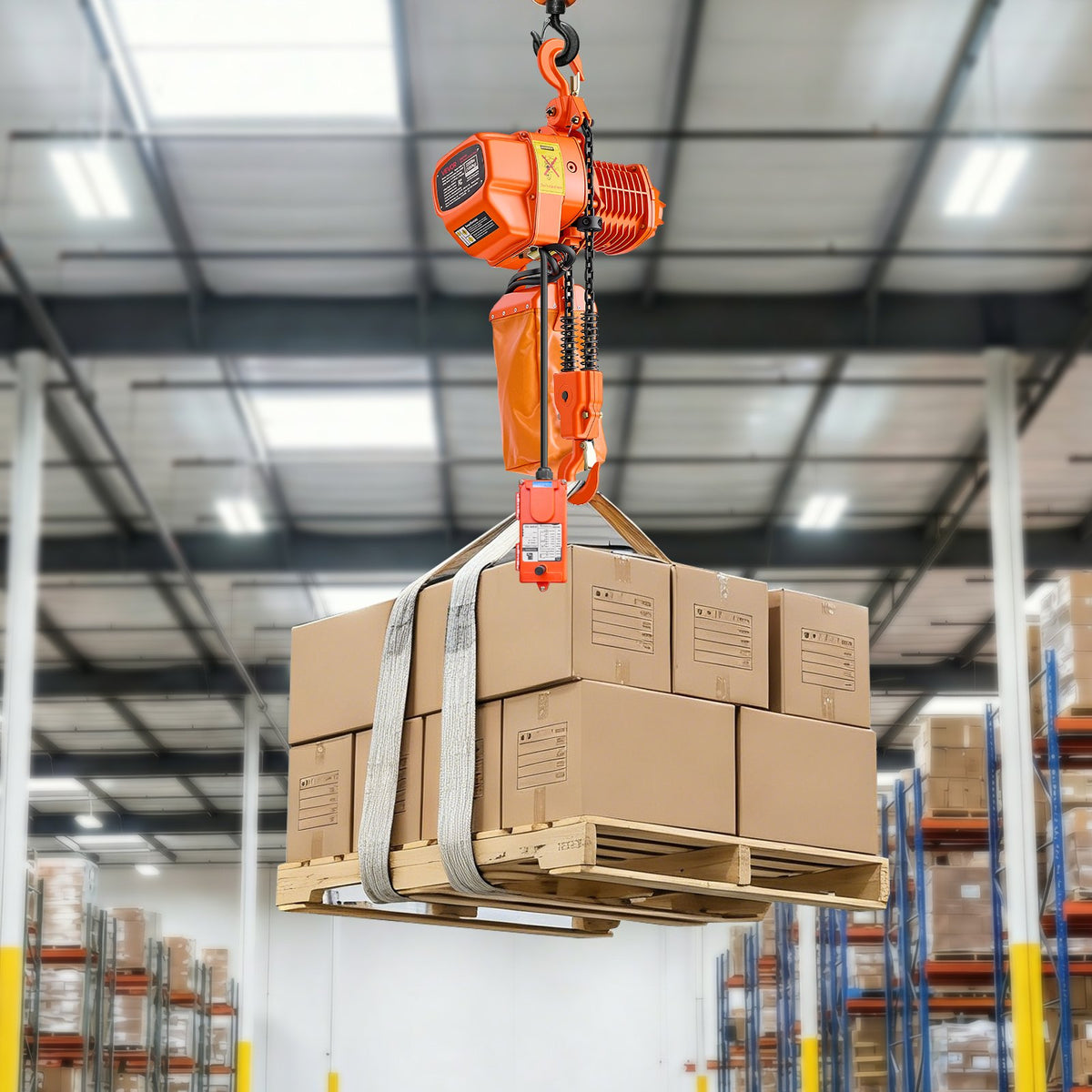 VEVOR 2200 lbs Electric Chain Hoist, 20 ft Lifting Height, Three-Phase Overhead Crane with 328 ft Wireless & 15 ft Wired Remote Control, Double G80 Chain Hoist for Factories, Warehouses, Garages - GDSDDHLHLJCKPRQPZ001V8 - view 9