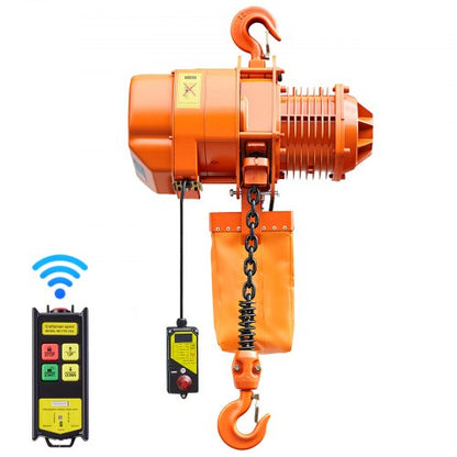 VEVOR 4400 lbs Electric Chain Hoist, 20 ft Lifting Height, Three-Phase Overhead Crane with 328 ft Wireless Remote Control, Single G100 Chain Electric Lift Hoist for Factories, Warehouses, Garages - GDSDDHLHLJCKTHQ8Y001V8 - view 2