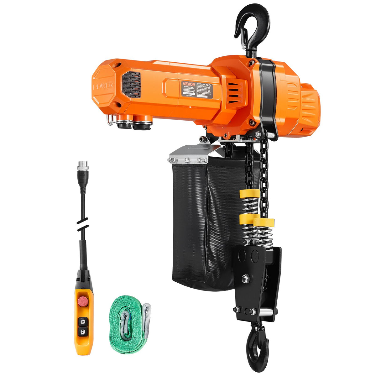 VEVOR 2200 lbs Electric Chain Hoist, 20 ft Lifting Height, 120V Single Phase Overhead Crane with 15 ft Wired Remote Control, G100 Chain Electric Lift Hoist for Factories, Warehouses, Garages - GDSDDHLHLJCKWGHBE001V1 - view 1