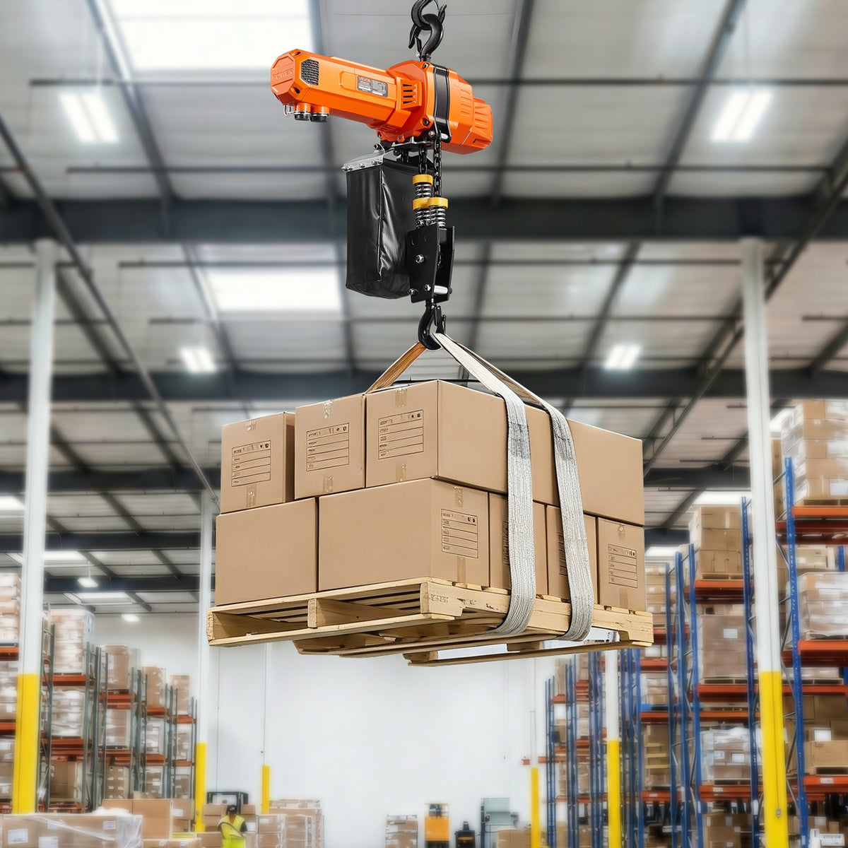 VEVOR 2200 lbs Electric Chain Hoist, 20 ft Lifting Height, 120V Single Phase Overhead Crane with 15 ft Wired Remote Control, G100 Chain Electric Lift Hoist for Factories, Warehouses, Garages - GDSDDHLHLJCKWGHBE001V1 - view 9
