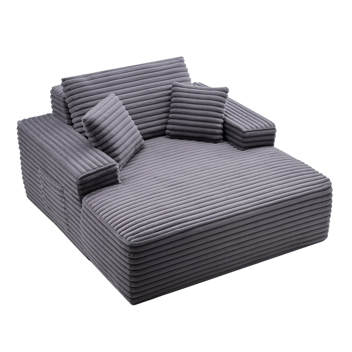 VEVOR Chaise Lounge Chair, 48 in Boneless Chaise Lounge Indoor, Modern Upholstered Oversized Reading Chair with Throw Pillows & Armrests, Sofa Couch Deep Seat Sleeper for Living Room, Bedroom, Balcony - GDSTYXDFYTSQYE335001V0 - view 1