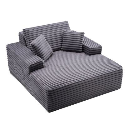 VEVOR Chaise Lounge Chair, 48 in Boneless Chaise Lounge Indoor, Modern Upholstered Oversized Reading Chair with Throw Pillows & Armrests, Sofa Couch Deep Seat Sleeper for Living Room, Bedroom, Balcony - GDSTYXDFYTSQYE335001V0 - view 1