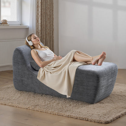 VEVOR Yoga Chair Chaise, Ergonomic Chaise Lounge Chair for Yoga, Modern Boneless Curved Foam Lounge Indoor for Massage, Stretching, Relaxation, Exercise, Used in Living Room, Bedroom, Balcony, Grey - GDSTYYJFYTSQRW258001V0 - view 9