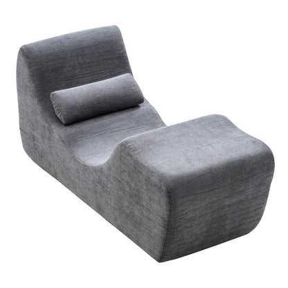 VEVOR Yoga Chair Chaise, Ergonomic Chaise Lounge Chair for Yoga, Modern Boneless Curved Foam Lounge Indoor for Massage, Stretching, Relaxation, Exercise, Used in Living Room, Bedroom, Balcony, Grey - GDSTYYJFYTSQRW258001V0 - view 10