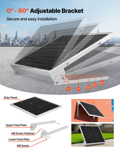 VEVOR 50W 12V Solar Battery Trickle Charger Maintainer, Mono Solar Panel Battery Charger with Upgraded MPPT Controller & Adjustable Mount Bracket, IP65 Waterproof for Car Boat RV Trailer House Roof - GDSXLDJG50WWGZAH2001Y3 - view 7