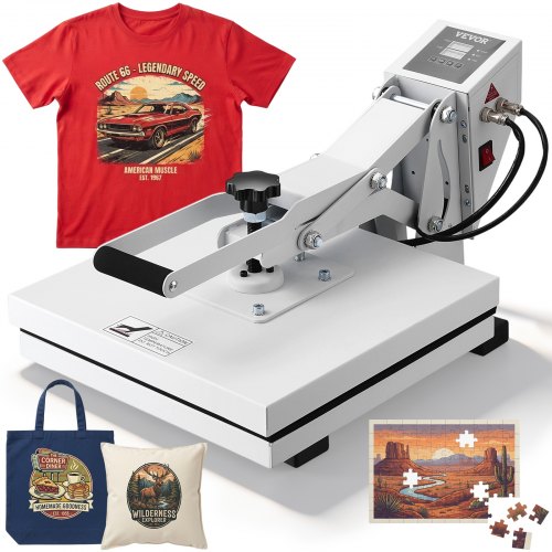 VEVOR Heat Press, Heat Press Machine for T-Shirt, Fast Heating, High Pressure Heat Press 15x15, Power Digital Industrial Sublimation Printer for Heat Transfer Vinyl, Easy to Use, White - GDSYD1515110VBP0EV1 - view 2