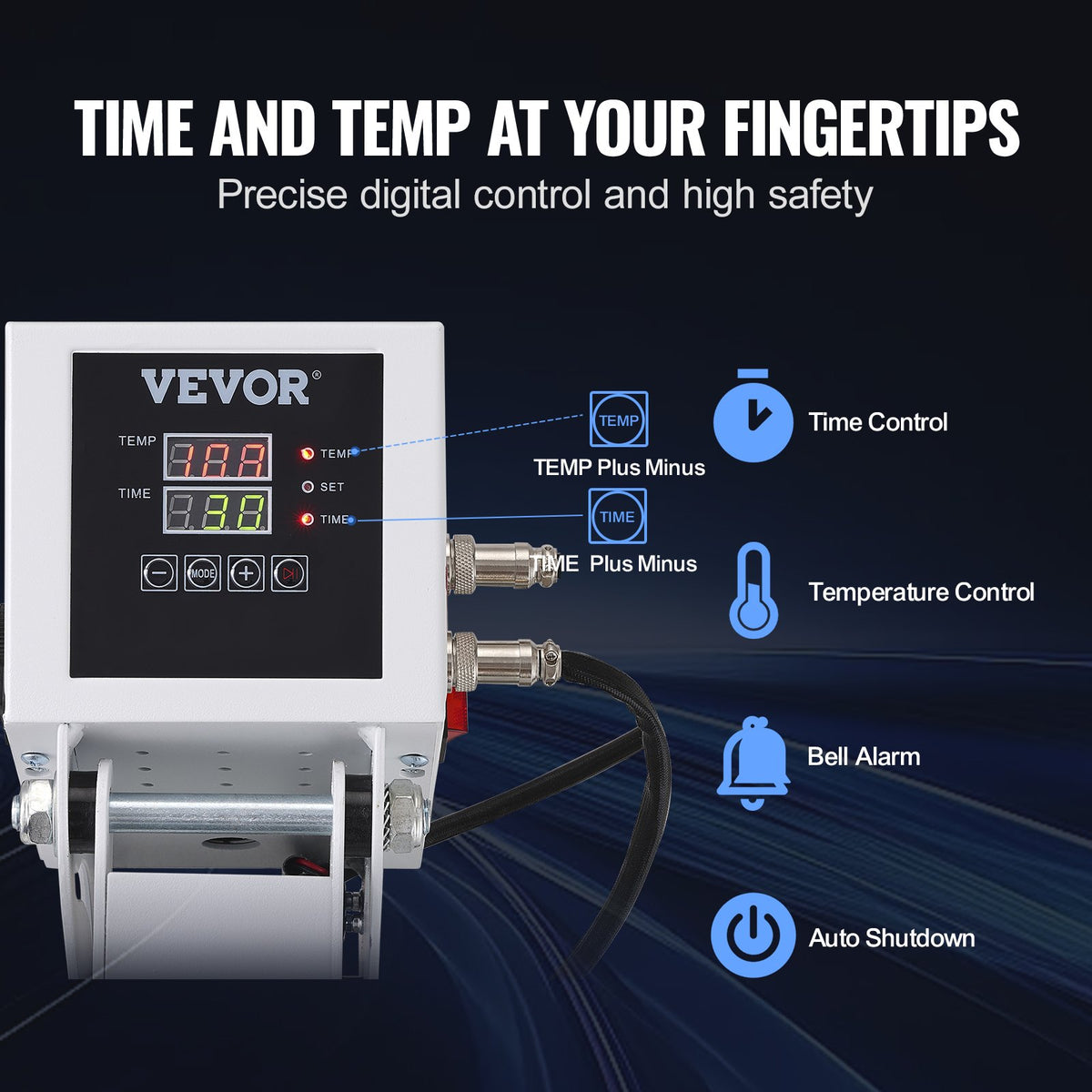 VEVOR Heat Press, Heat Press Machine for T-Shirt, Fast Heating, High Pressure Heat Press 15x15, Power Digital Industrial Sublimation Printer for Heat Transfer Vinyl, Easy to Use, White - GDSYD1515110VBP0EV1 - view 5