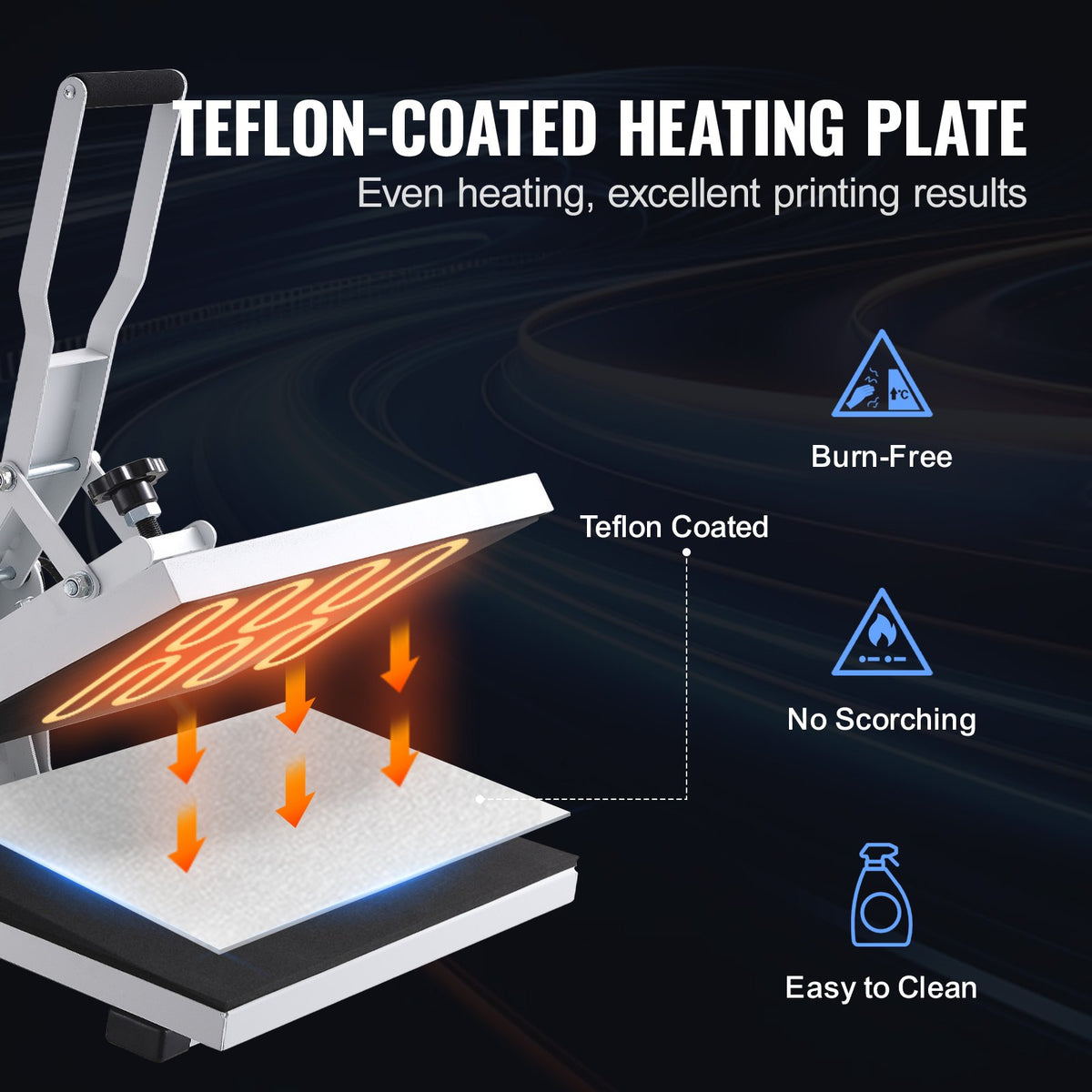 VEVOR Heat Press, Heat Press Machine for T-Shirt, Fast Heating, High Pressure Heat Press 15x15, Power Digital Industrial Sublimation Printer for Heat Transfer Vinyl, Easy to Use, White - GDSYD1515110VBP0EV1 - view 6