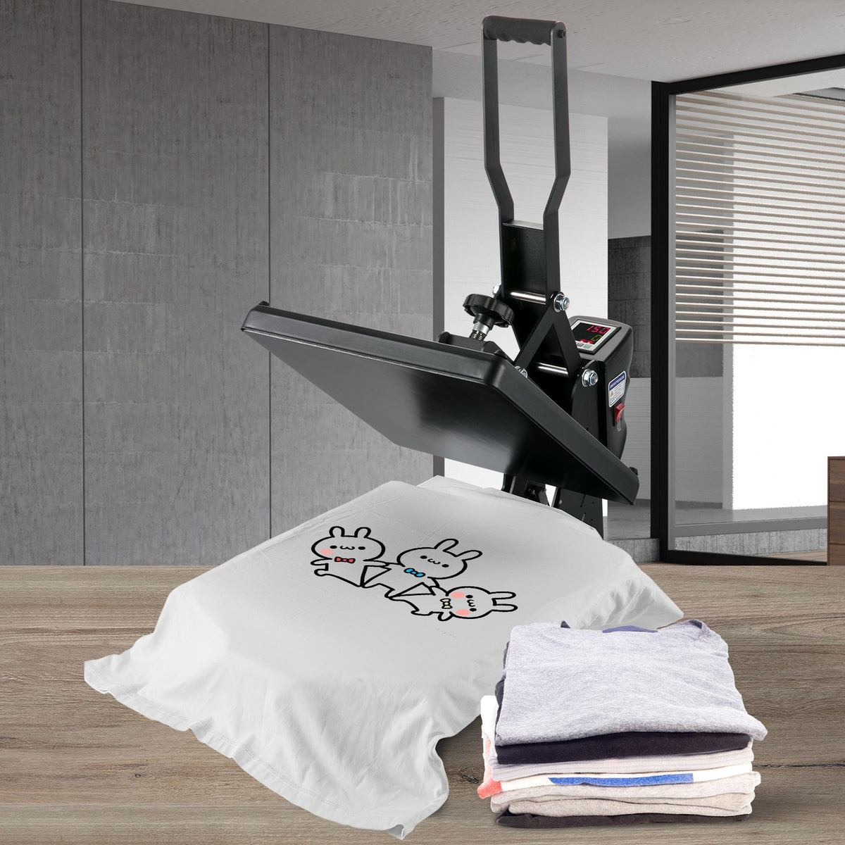 VEVOR Heat Press, 15 x 15 inch Heat Press Machine for T-shirts, Fast Heating, High Pressure for Digital Industrial-Quality Sublimation Printer for Heat Transfer Vinyl, 15" x 15", Black - GDSYD1515110VZG9PV1 - view 9