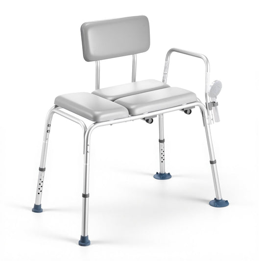 VEVOR Tub Transfer Bench for Bathtub, 500 lbs Weight Capacity Heavy Duty Shower Chair with Arm and Backrest, Height Adjustable Bathroom Shower Bench Bath Seat for Adults, Seniors, Elderly and Disabled - GDSYGZYTLSLB1UMXX001V0 - view 1