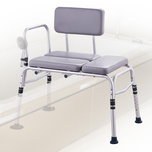 VEVOR Tub Transfer Bench for Bathtub 500lbs, Shower Seats for Adults, Lightweight Shower Bench for Elderly and Disabled with Padded Seat,  Non-Slip Bath Seats with Armrest and Reversible Backrest - GDSYGZYTLSLB6DTHDV0 - view 1