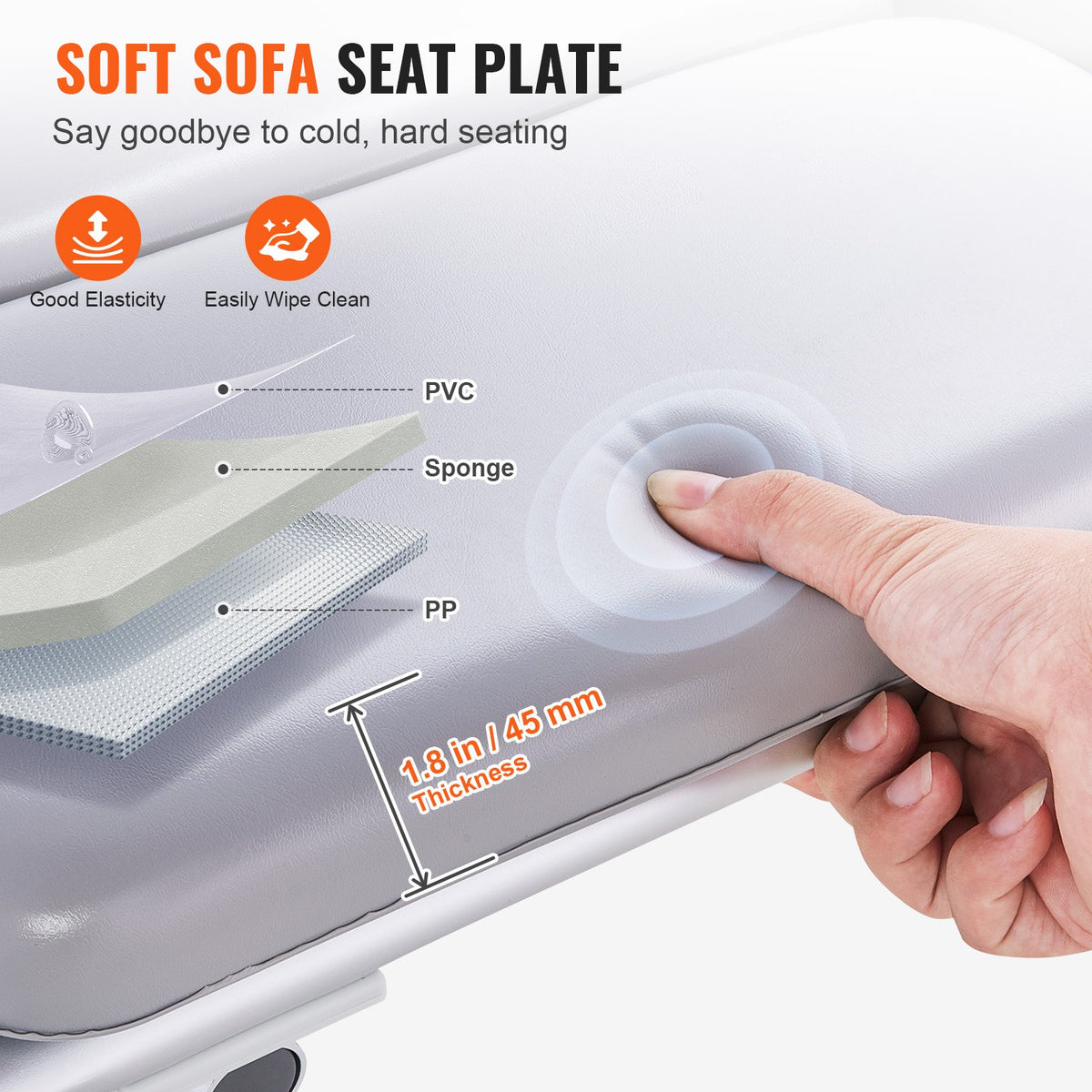 VEVOR Tub Transfer Bench for Bathtub 500lbs, Shower Seats for Adults, Lightweight Shower Bench for Elderly and Disabled with Padded Seat,  Non-Slip Bath Seats with Armrest and Reversible Backrest - GDSYGZYTLSLB6DTHDV0 - view 4