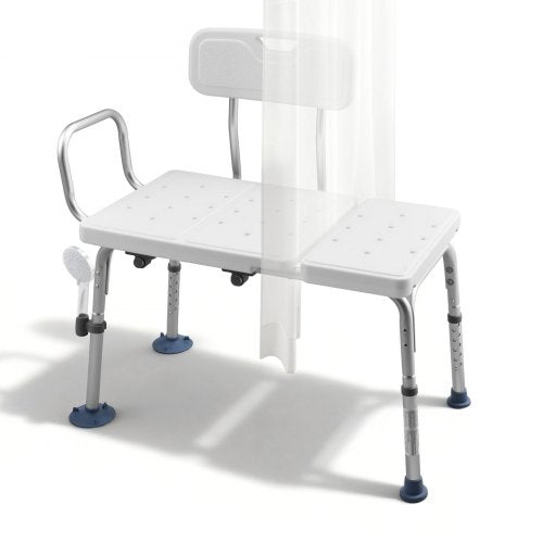 VEVOR Tub Transfer Bench for Bathtub, 400 lbs Capacity Heavy Duty Shower Chair with Arm, Backrest and Curtain Slot, Height Adjustable Shower Bench Bath Seat for Adults, Seniors, Elderly and Disabled - GDSYGZYTLSLB9D365001V0 - view 2