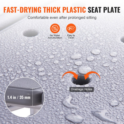 VEVOR Tub Transfer Bench for Bathtub, Adjustable Shower Seats for Adults, Lightweight Shower Bench for Elderly and Disabled, Non-Slip Bath Seats with Armrest and Reversible Backrest, 400lbs Capacity - GDSYGZYTLSLBISSULV0 - view 6