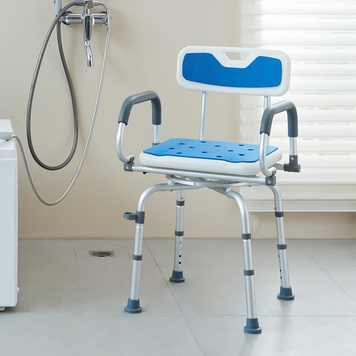 VEVOR Swivel Shower Chair 360 Degree, Adjustable Shower Seat with Pivoting Arms for Inside Showers or Tubs, Non-Slip Rotating Bathtub Shower Chair for Elderly Disabled Injured, 400LBS Capacity - GDSYGZYTLSLKLF6OHV0 - view 9