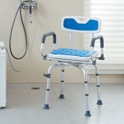 VEVOR Swivel Shower Chair 360 Degree, Adjustable Shower Seat with Pivoting Arms for Inside Showers or Tubs, Non-Slip Rotating Bathtub Shower Chair for Elderly Disabled Injured, 400LBS Capacity - GDSYGZYTLSLKLF6OHV0 - view 9