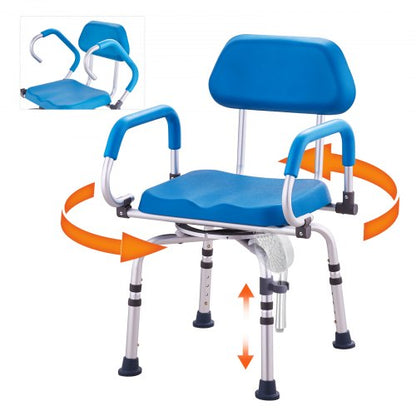 VEVOR Swivel Shower Chair 360 Degree, Adjustable Shower Seat with Pivoting Arms & Padded Bath Seat for Inside Shower or Tub, Non-Slip Rotating Bathtub Chair for Elderly Disabled, 300LBS Capacity - GDSYGZYTLSLKVG9ABV0 - view 2
