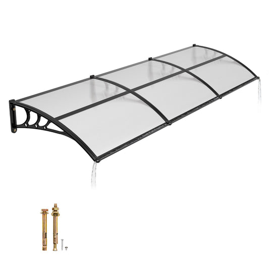 VEVOR Awnings for Door Entrance, 38 x 117 in, Exterior Front Door Window Awnings with Drainage & ABS Bracket, Rain Snow Sun Protection, Overhang Polycarbonate Door Canopy for Porch Patio, Clear - GDSZYP40120YPKQK5001V0 - view 1