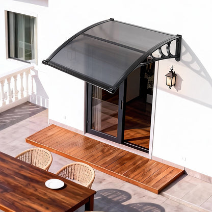 VEVOR Awnings for Door Entrance, 38 x 40 in, Exterior Front Door Window Awnings with Drainage & ABS Bracket, Rain Snow Sun Protection, Overhang Polycarbonate Door Canopy for Porch Patio, Smoky Gray - GDSZYP4040YC1V67C001V0 - view 9