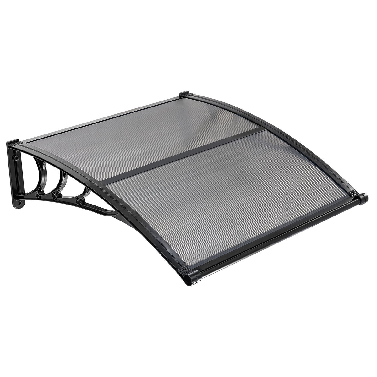 VEVOR Awnings for Door Entrance, 38 x 40 in, Exterior Front Door Window Awnings with Drainage & ABS Bracket, Rain Snow Sun Protection, Overhang Polycarbonate Door Canopy for Porch Patio, Smoky Gray - GDSZYP4040YC1V67C001V0 - view 10