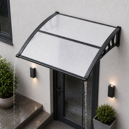 VEVOR Awnings for Door Entrance, 38 x 40 in, Exterior Front Door Window Awnings with Drainage & ABS Bracket, Rain Snow Sun Protection, Overhang Polycarbonate Door Canopy for Porch Patio, Clear - GDSZYP4040YCGPQDX001V0 - view 1