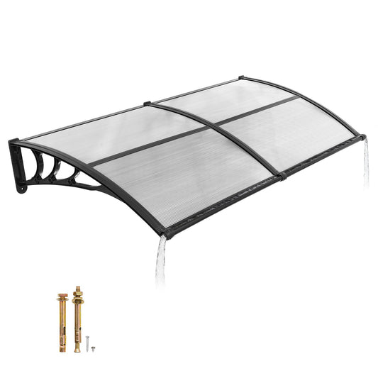 VEVOR Awnings for Door Entrance, 38 x 78 in, Exterior Front Door Window Awnings with Drainage & ABS Bracket, Rain Snow Sun Protection, Overhang Polycarbonate Door Canopy for Porch Patio, Clear - GDSZYP4080YCKX1PQ001V0 - view 1