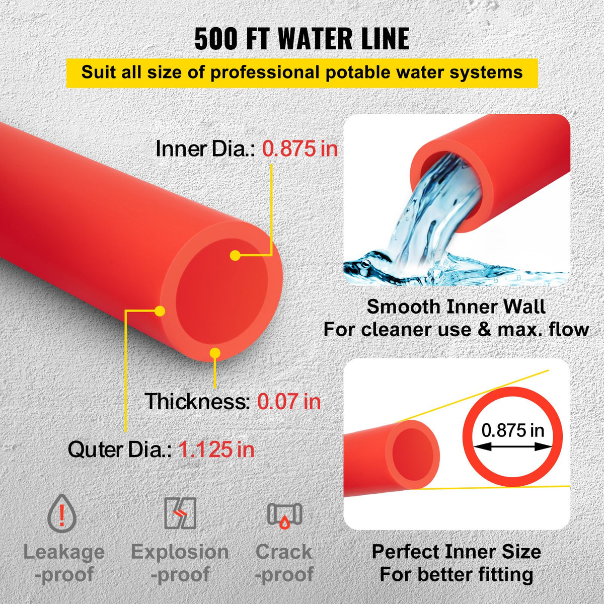 VEVOR PEX Tube - Select Your Configuration - GHPEX2X75FT05X06DV0 - view 3