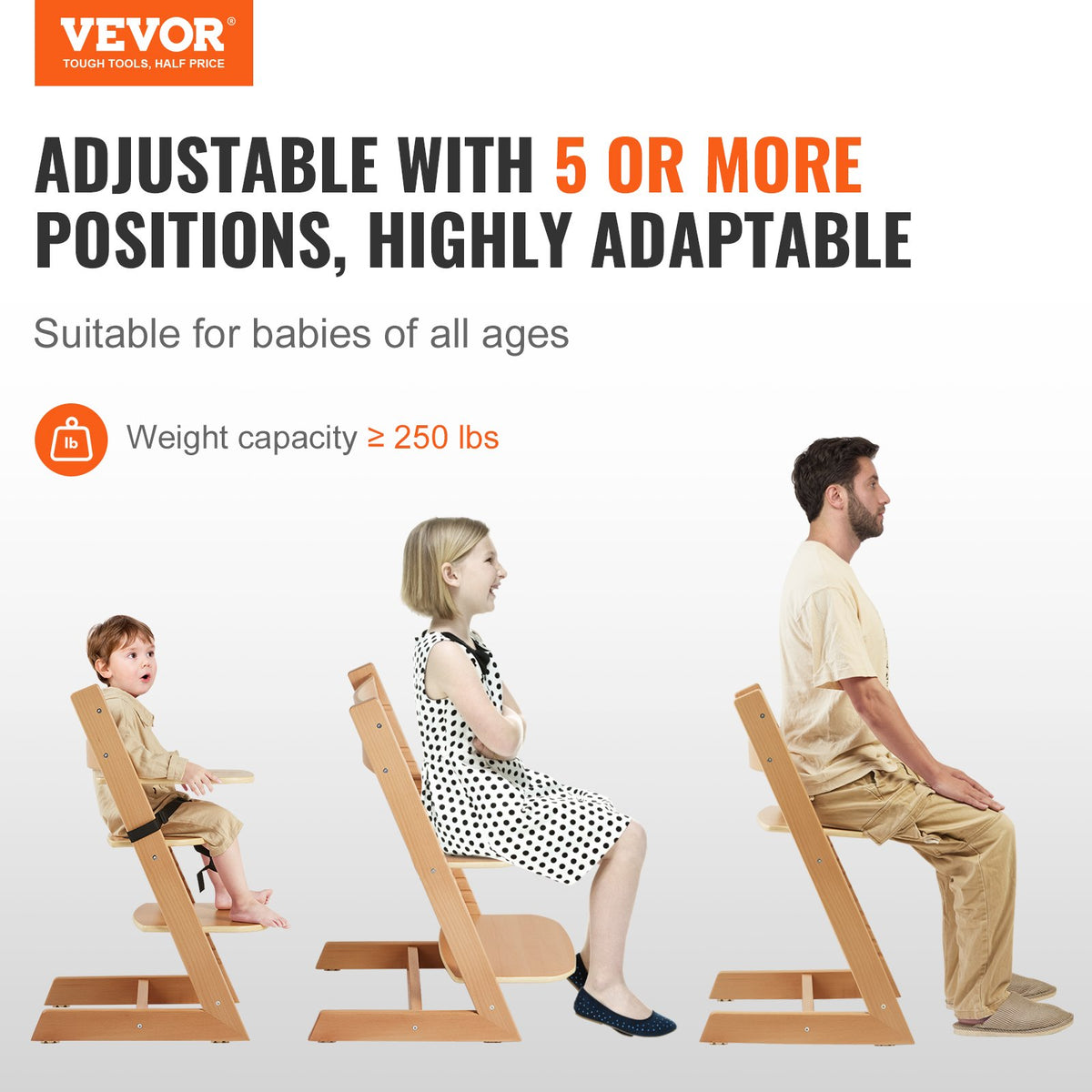 VEVOR High Chair - Select Your Configuration - GJBBDJMCZKY07D5W3V0 - view 2