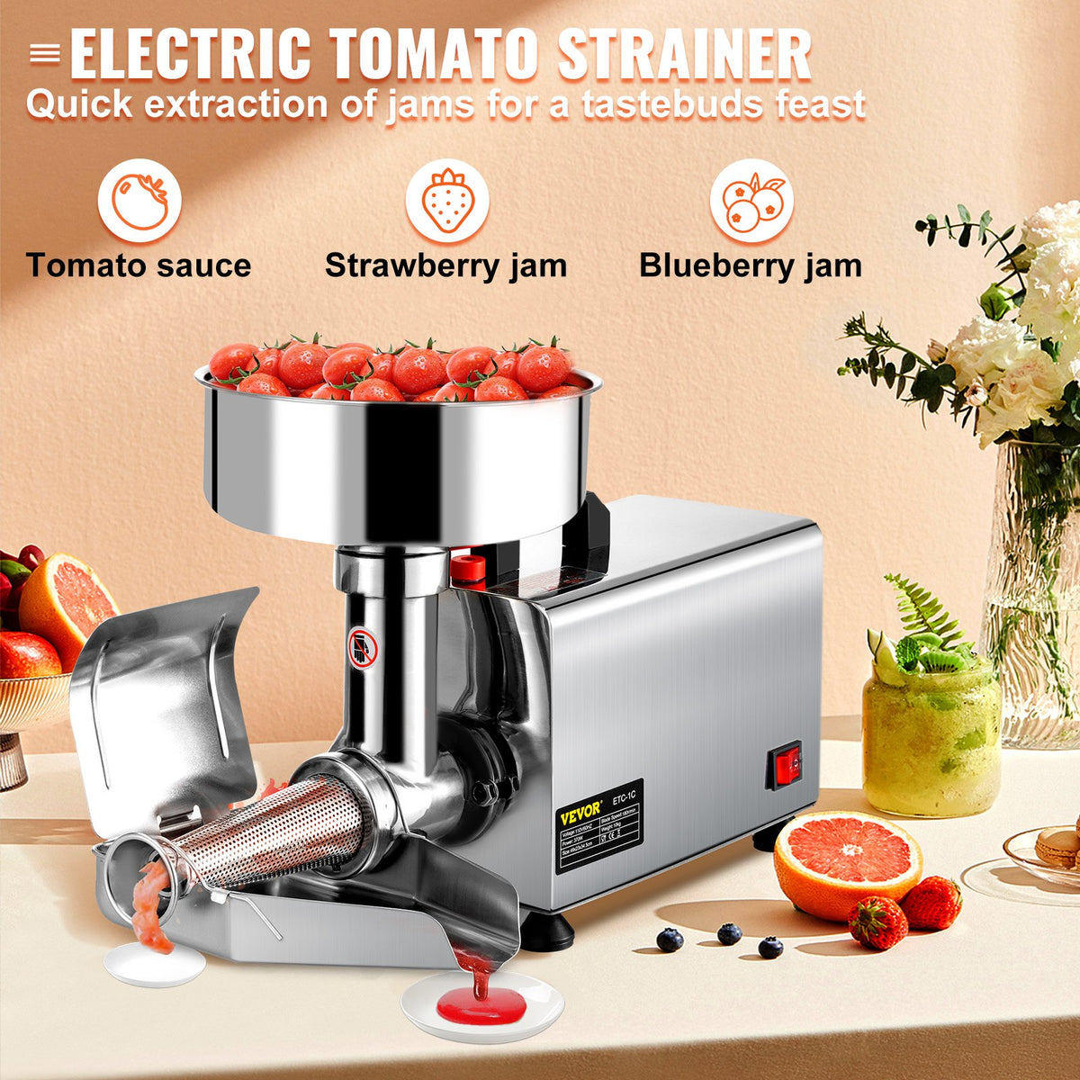VEVOR Electric Tomato Strainer - Select Your Configuration - GJJETC1C000000001V1 - view 2