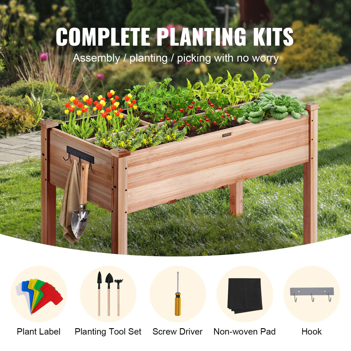 VEVOR Planter Box with Legs - Select Your Configuration - GJS1205876CM1TDFMV0 - view 3