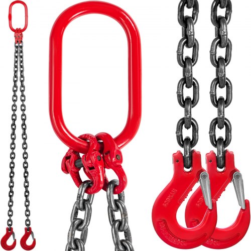 VEVOR G80 Lifting Chain Sling - 2 Legs, 3/8 in x 5 ft - product view 1