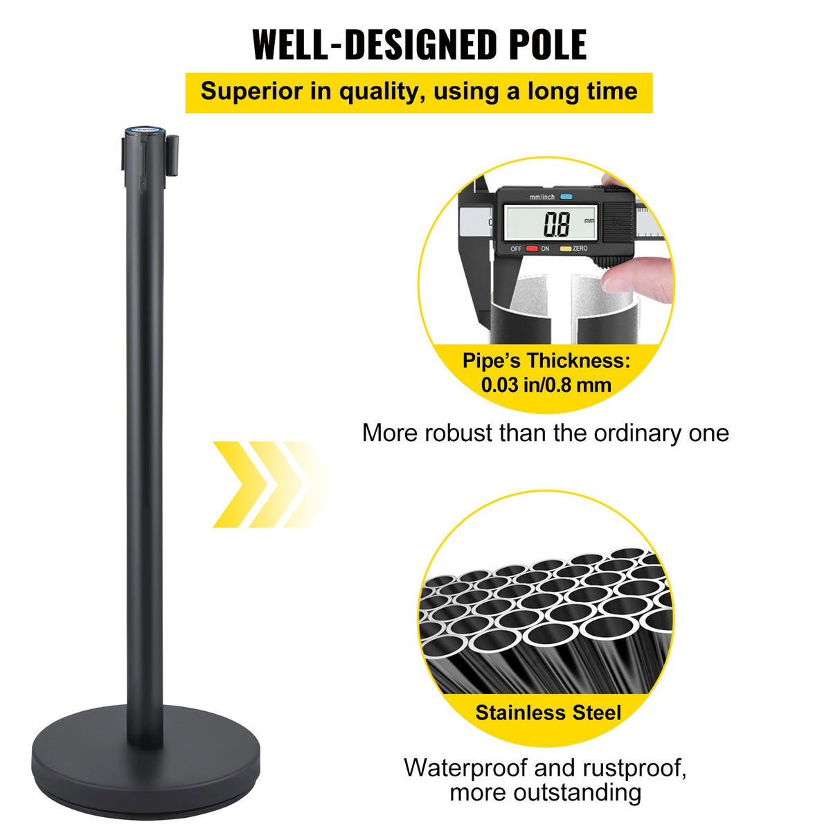 VEVOR Crowd Control Stanchions - Select Your Configuration - GLZBXGKQ2MHD6JTZHV0 - view 3