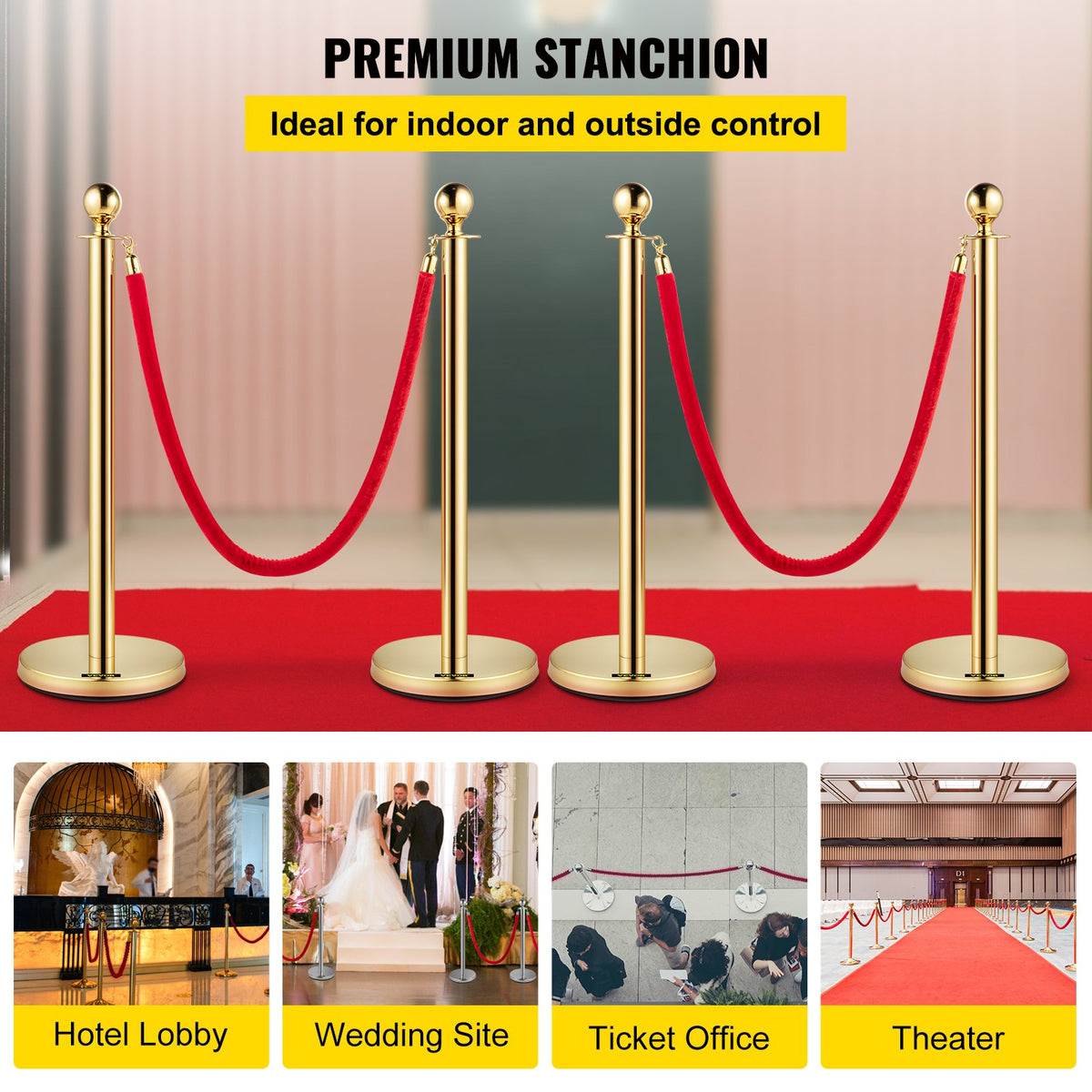 VEVOR Crowd Control Stanchions - Select Your Configuration - GLZJS1.5M2GHRS4JTV0 - view 2