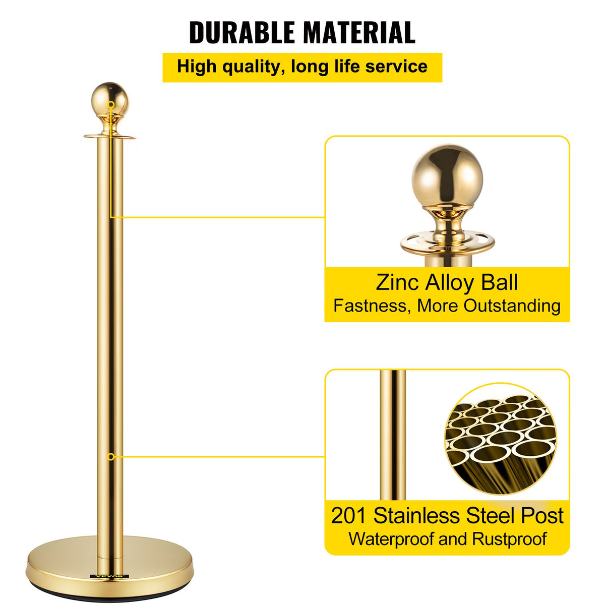 VEVOR Crowd Control Stanchions - Select Your Configuration - GLZJS1.5M2GHRS4JTV0 - view 3