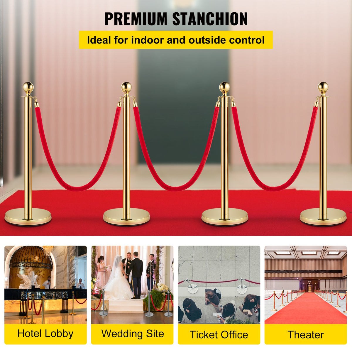VEVOR Crowd Control Stanchions - Select Your Configuration - GLZJS1.5M3GHRS4JTV0 - view 2
