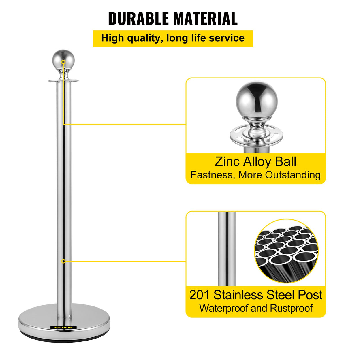 VEVOR Crowd Control Stanchions - Select Your Configuration - GLZYS1.5M3GHRS4JTV0 - view 3