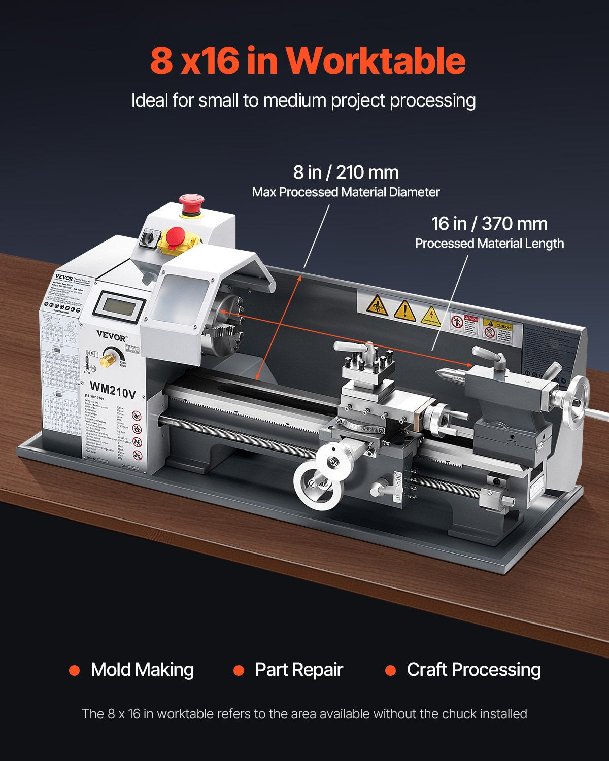 VEVOR Metal Lathes - Select Your Configuration - GPZJSCC816IN072CJV1 - view 2