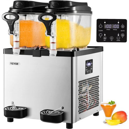 VEVOR Commercial Slushy Machine, 6 L x 2 Tanks 50 Cups Margarita Machine, 700W 110V Stainless Steel Smoothie Frozen Drink Maker, Perfect for Supermarkets Cafes Restaurants Bars - GSJB22X6L110V5F9IV1 - view 1
